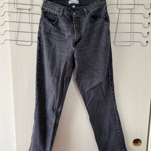 Abercrombie & Fitch Dark Gray 90s Straight Ultra High Rise Jeans - Curve Love